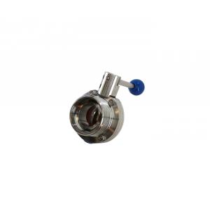 DIN DN 40 Sanitary Butterfly Valve, Weld/Thread (3-position handle)